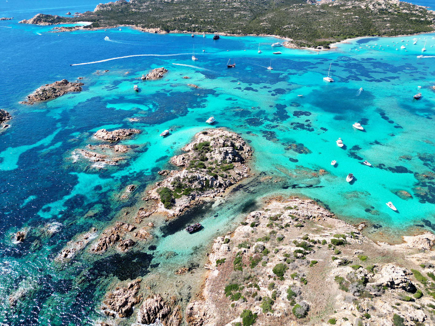 Escursione in un pittoresco golfo dell'Arcipelago di La Maddalena con numerosi yacht - Fabatour